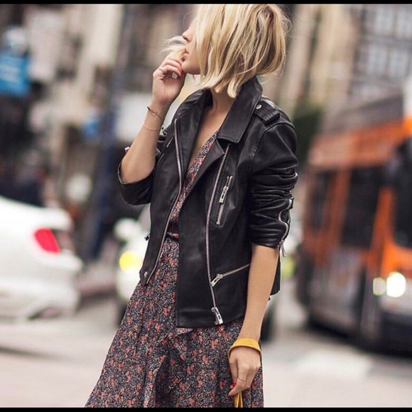 Avec Les Filles Jackets & Blazers - Avec Les Filles Black Leather Moto Jacket. Size S.